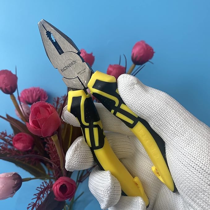BOOSDEN Linesman Pliers, 6 Inch High Leverage Lineman's Plier, Combination Plieres, Electrical Pliers,Side Cutter Linemans Plier