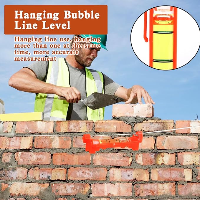 BETHEL 5 PCS Hanging Line Level Bubble String Leveler Tools Small Spirit Levels for RV Landscape Camper Construction Measure Work