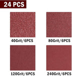 1 x 42-Inch Aluminum Oxide Sanding Belts, 40/80/120/240 Assorted Grits Abrasive Sandpaper for Belt Sander, 24 Pack