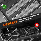 80PCS Modular Wrench Organizer Wrench Holder - Wrench Tool Organizers for Tool Drawer Storage, Wrench Storage Set with Metric & SAE Label, Wrench Rack Tool Gift for Professional Mechanics,Transparent