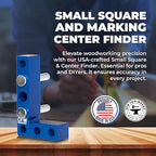 Small Square and Center Finder - Made in USA Versatile Woodworking Tool with 11/32" Center Marking Hole for Larger Pencils, Carpenter Tool for Accurate Line Transfers (Purple)