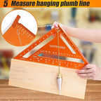 Carpenter Square 12 Inch, Rafter Square for Angle Drawing Measuring Ruler, Framing Square Tool Aluminum for Woodworking, Carpentry