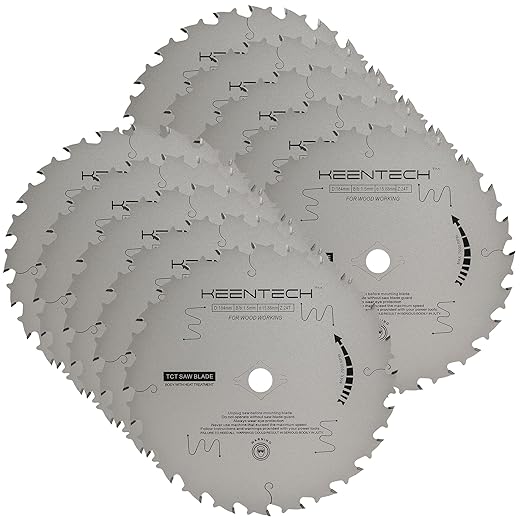 KEENTECH 7-1/4 Inch Woodworking Circular Saw Blade 24T 10-Pack, Non-Stick Coating, Tungsten Carbide Tipped, ATAF Grind, 5/8 Inch Arbor Hole with Diamond Cutout