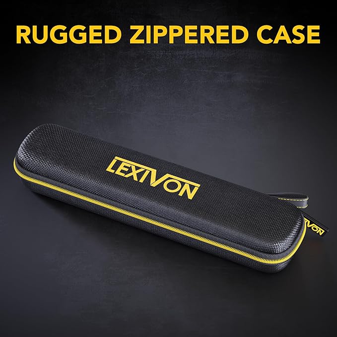 LEXIVON Aluminum Digital Angle Finder Gauge, 7-inch/180mm Multi-Purpose Protractor, Includes XL Display and Rugged Zippered Pouch (LX-DAF7)