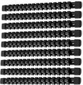 ALOANES 9 PC ABS Socket Organizer, 3/8 inch, Drive Socket Rail Holders, Heavy Duty Socket Racks, Black Rails with Black Clips