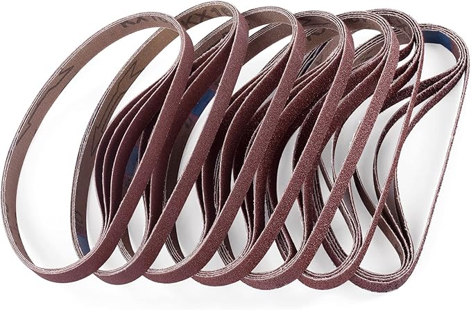 S SATC 1/2x18 Inch Sanding Belts 28 Pcs 4 each of 36/40/60/80/120/180/240 Assorted Grits Sanding Belt Long-Lasting Perfect for Woodworking, Metalworking, and More
