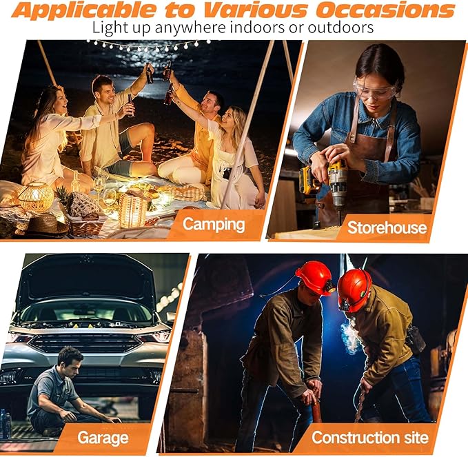 21000 Lumen Work Lights with Stand, 3 Adjustable Head LED Work Light, Foldable Tripod Stand, Waterproof Lamp with 6500 Kelvin Color Temperature (3 Adjustable Head)