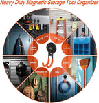 3 PCS Magnetic Garage Storage Hooks, Strong Magnetic Hooks Heavy Duty, Large Magnet Hooks for Hanging Heavy Duty Garage Tools and Garden Tools