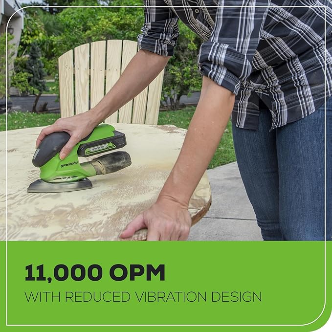 Greenworks 24V Cordless Finishing Sander 11,000 OPM, Tool-Only (Battery and Charger Sold Separately)