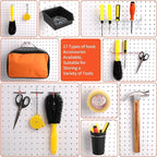 240PCS Pegboard Hooks Assortment, Pegboard Organizer Kit with Bins, Cups, 1/8 and 1/4 inch Hooks for Hanging Tools, Garage Wall Organization