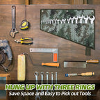 16 Pocket Wrench Roll Organizer, Rolled Tool Pouch Bag with Water Proof Oxford Cloth, Dark Camouflage