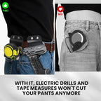 1 Pcs Drill Holder for Tool Belt + 1 Pcs Drill Clip, Tape Measure Holder with Metal Clip, 2 in Belt Hook Holster for Cordless Drill, Impact Driver, Measuring Tape, Tool Accessories