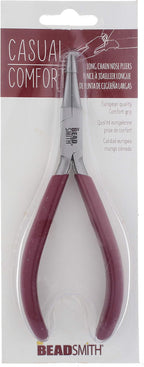 The Beadsmith Casual Comfort Long Chain Nose Plier - 6 inches (152mm)- Pvc Handle - European Design & Quality, Tool for Jewelry Making