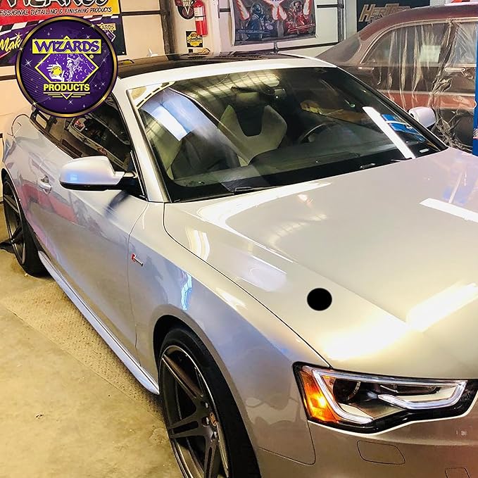 Wizards Foam Finish Buff Pad - Velcro Backed, Light Polish Foam Pad for Car Detailing - ‎No Splatter with Soft Clears Results for Auto Detailing Supplies - ‎8½" x 1¼"