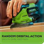 Greenworks 24V Cordless Mouse Detail Sander, Wood Sander with 11,000 OPM, Removable Dust Collection Bag, 2Ah Battery & Charger