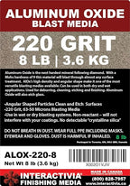 #220 Aluminum Oxide - 8 LBS - Ultra Fine Sand Blasting Abrasive Media for Blasting Cabinet and Blasting Guns.