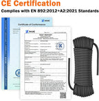 AOLEBA 8.5mm Static Climbing Rope, Outdoor Rock Climbing Ropes, Heavy Duty Rappelling Rope for Fire Rescue, Escape, 10M(32Ft) 20M(64Ft) 30M(96Ft) Ice Climbing Equipment & Parachute Accessories