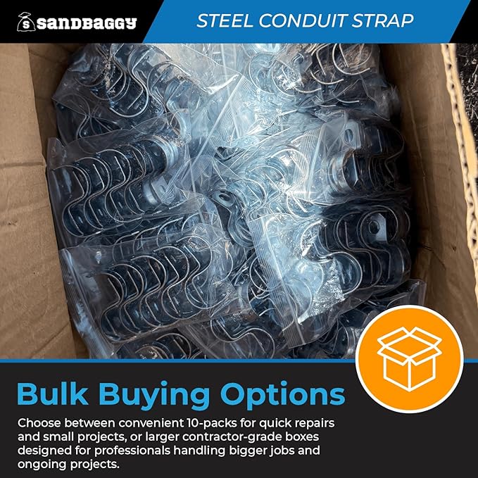 1-Inch One-Hole Conduit Strap | Steel Clamp for Rigid/IMC - Sandbaggy (1 inch, 5000, Count)