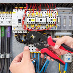 Ferrule Crimping Tool Kit, Square Crimping Tools, AWG 23-7 Self-adjustable Ratchet Wire Crimping Tool Kit Crimper Plier Set with 1200PCS Wire Connectors