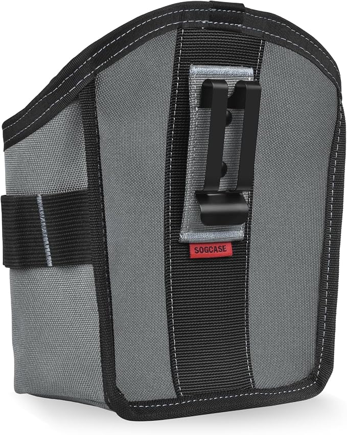 Tool Pouch Nails Screws Bag with Belt Clip (XL, Gray)
