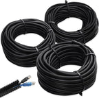 Split Loom Wire 1/4" X 100ft, 1/2" X 100ft, 3/8" X 100ft Electric Wires Covers Flexible Wire Loom Tubing Dog Cat Cord Protector Split Cable Sleeves (100ft)