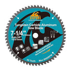 7-1/4 Inch 60 Teeth Aluminum and Non-Ferrous Metal Cutting Circular Saw Blade with 5/8 Inch Arbor, TCG Carbide Saw Blade for Metal & Plastic Cutting