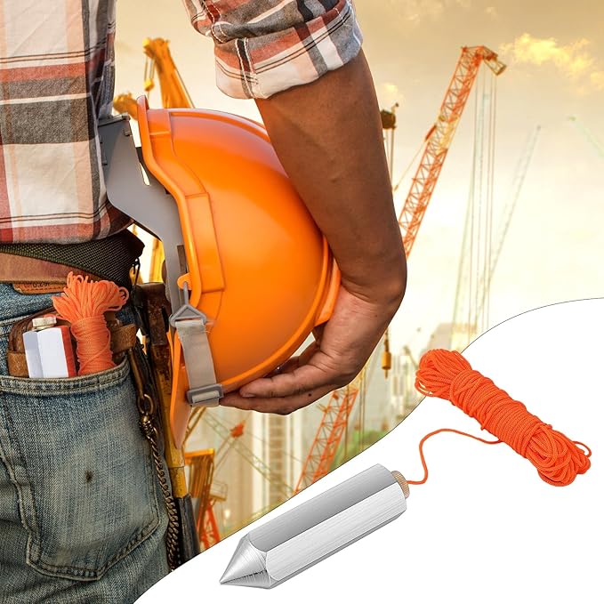 1 Pcs Hexagon Steel Plumb Bob 790-8, 8 Ounce Brass Plumb Alloy Steel Building Measuring Hammer Wire Hammer Pendant Metal Building Accessories Crafting Wire Kit