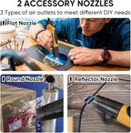 ROMECH 350W Heat Gun with 2 Nozzles, Dual Temp Heat Gun 400°F-660°F, Fast Heat Hot Air Gun with Overload Protection for DIY Craft Embossing Shrink Wrapping (Orange)