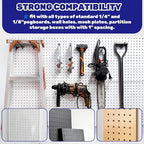 40Pcs 8" /200mm Stainless Steel Pegboard Display Hooks Bulk Set, Black Garage Organization Peg Wall Hook Metal Slatwall Panel Hook Fit 1/8 and 1/4 Inch Pegboard for Retail