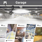 2 Pack 600W UFO Led High Bay Light,120VAC,5000K Daylight Commercial Bay Lighting,IP66 Waterproof,85050LM,2550W MH/HPS with Plug Area Lighting for Warehouse/Shop/Workshop/Barn/Gym/Factory