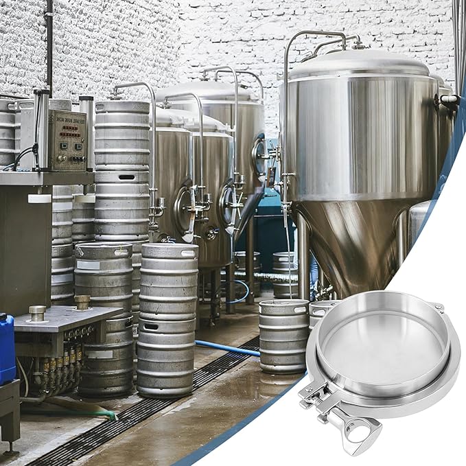 4 Tri Clamp Ferrule, Stainless Steel Sanitary Pipe Fittings Kit Sanitary End Set with 102mm 4 End, Weld Ferrule, Clamp, Gasket for Machinery Manufacturers