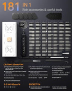 Electric Screwdriver Kit, 181 in 1 Mini Precision Screwdriver Set with 162 Magnetic Bits, 3 Torque Settings, 3.7V Cordless Power Screwdriver Repair Tool for Phone Camera Laptop Watch
