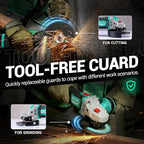 Brushless Angle Grinder 20V 4-1/2 inch, Cordless 4.0Ah Battery & 2A Fast Charger, 8500RPM, Power Angle Grinder with Cutting & Grinding Wheels, Flap Discs for Wood Metal & Rust Removal