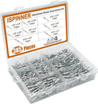 ISPINNER 385pcs 8 Sizes Aluminum Blind Rivets, Pop Rivets Assortment Kit (Silver)