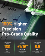 16-Line Laser Level 360° Self-Leveling Pro, 4x360° 4D Bright Green Cross Line Professional for Construction, Vertical & Horizontal, Accuracy ±1/16" at 23 ft, Remote Controller, 5200mAh Battery
