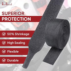 Heat Shrink Wire Loom 2:1 Shrinkable Braided Cable Sleeve 3/8 Inch ID-46ft Abrasion Protection Flexibility Fabric Wiring Harness Cover Sheath