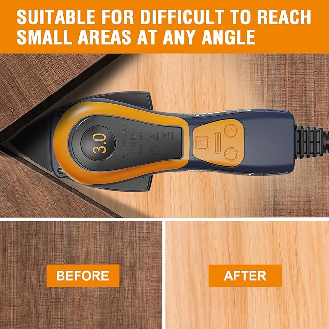 MAXXT Mouse Sander, 350W Sander Tool with Advanced Dust Collection System, Low Vibration Detail Sander for Efficient Woodworking, Tight Spaces Sanding, and Polishing