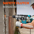 Berserker 1-1/4" SDS-Plus Rotary Hammer Drill with Vibration Control,Safety Clutch,12.5 Amp 4 Functions Corded Rotomartillo for Concrete-Including 3 Drill Bits,Flat Chisel,Point Chisel,Carrying Case