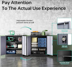 SISESOL Small Metal Cabinet with Shelves,36 inch Garage Storage Cabinet with Lock,Gray Metal Storage Cabinets with Locking Doors,Small Steel Lockable Cabinets for Home,Office,Shop,Garage