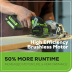 Greenworks 24V Brushless Small Circular Saw,4-1/2" Compact Circular Saw, 6500 RPM Mini Circular Saw,2.0Ah Battery and Compact Charger Included