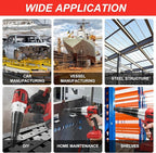 Cordless Rivet Gun for Mil-Waukee 18V Battery, Electric Rivet Tool with LED Light, 3 Size for 1/8", 5/32", 3/16" Rivets–Brushless Blind Pop Rivet Gun Tool for Aluminum & Steel Rivets (Tool Only)