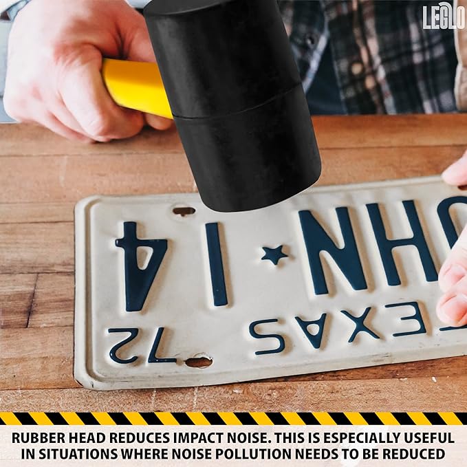 24 Oz Rubber Mallet Hammer for Woodworking, Flooring, Tiling, Camping and More - Rubber Hammer With Non-Slip Grip, Durable Ergonomic Handle, Anti-Vibrating Design For Efficient Work