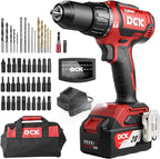 DCK 20V Brushless Hammer Drill, 531 in.lbs, 36000 BPM, 1/2" Keyless All-Metal Chuck, 4.0Ah Battery, 22+1+1 Clutch, Impact Drill Kit for Drilling Brick Wall, Metal, Wood, KDJZ05-13