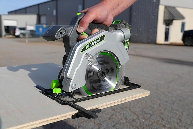 Genesis G20MAX 20V Cordless Circular Saw 6-1/2 inch with Laser & LED Light, Includes 24TCT thin-kerf blade, 2.0Ah Battery and Charger(GLCS2065B)