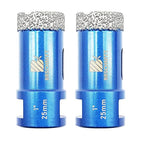 1 Inch Diamond Core Drill Bit for Porcelain Tile Ceramic Marble Granite Drilling,BRSCHNITT 2pcs Vacuum Brazed Diamond Hole Saw with 5/8-11 Thread (25mm 2pcs)