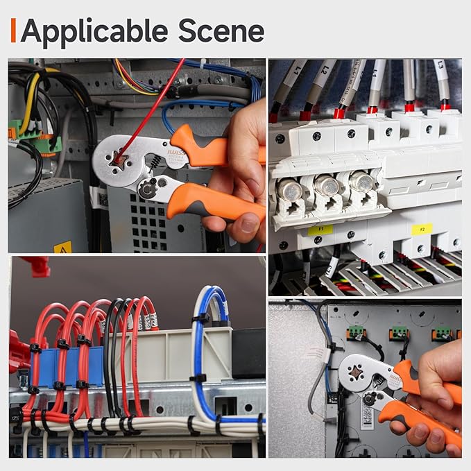 iCrimp Square Ratchet Crimper for End Sleeves and Ferrules AWG23-10 0.25-6mm², Wire Ferrule Crimping Tool (HSC8 6-4)