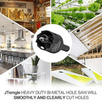 1-1/8 Inch Hole Saw with 9.1mm Triangle Shank Arbor, JTemgle Bi-Metal Hole Saw Heavy Duty Hole Cutting Tool for Cornhole Boards, Recessed Lights, Wood, Plastic, Drywall & Soft Metal