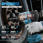 Cordless Impact Wrench 1/2", 1600N.m (1200ft-lbs) High Torque Brushless Impact Gun, 21V 3800RPM Power Impact Wrenches, Electric Impact Driver with 2x 4.0Ah Battery for Car Tire Truck RV Mower