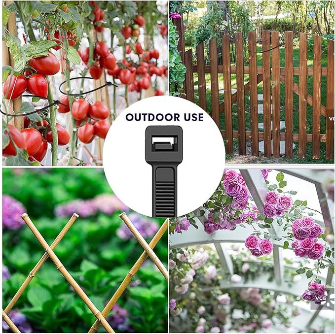 Zip Ties Assorted Sizes, RAZCC 400 Pack (8+12+14+18Inch) Black Cable Ties, Self-Locking Plastic Wire Ties with 100lb Tensile Strength, Black Nylon Zip Ties for Indoor and Outdoor