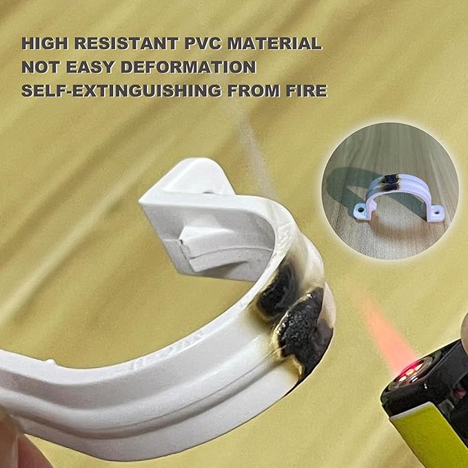 30 Pcs Conduit Pipe Strap clamp,Plastic Pipe Clamps SCH 3/4 inches(25 MM), Two Hole Plastic Pipe Clip Non-Metallic Conduit Pipe Conduit Clamps Pipe clamp PVC Conduit Clips